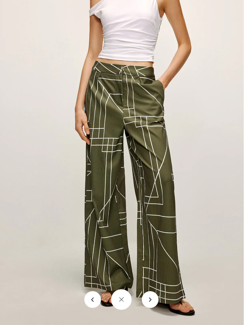 NWT Commmense Printed Wide-Leg Pants Sz M